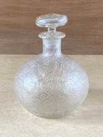 KRAKLÉS, REPESZTETT MINTÁS, KUPAKOS RETRO ÜVEG PALACK, FLASKA 19 CM