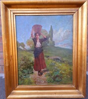 Tolnay Ákos (1861-1923) Hölgy Kosárral