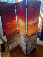 3 oldalù Paraván Panel Szoba választò 180x135cm  Naplemente a Tengerparton Válaszfal