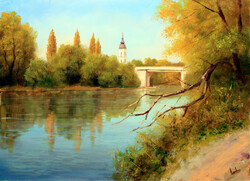 Lantos György: Sárospataki Bodrog part 50x70 cm
