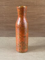 NARANCS SZÍNŰ TÓFEJ, RETRO KERÁMIA VIRÁGTARTÓ VÁZA 31 CM