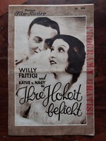 Színházi, filmművészeti kiadvány az 1920-30-as évekből, német nyelvű, Willy Fritsch, Nagy Kató