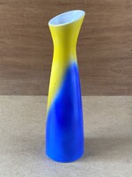 WITEG KÖPORC KÉZZEL FESTETT RETRO PORCELÁN VÁZA, KÉK ÉS SÁRGA FESTÉSSEL 29 CM