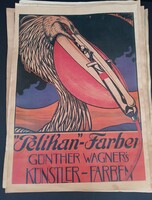Pelikán Toll-Ceruza Antik Plakát / Reklám