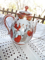 Antik tradicionális keleti   mintával kézzel festett porcelán kancsó 15 cm