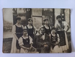 Antik képeslap 1921-ből "Buda Gyöngyben magyar csárdást járták" felirattal