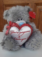 Me To You mackó piros hímzett szíves dísszel