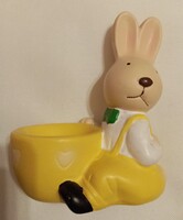 Húsvéti dekoráció / Kerámia nyuszi figura / Nyúl tojástartóval