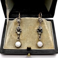 0322. Szecessziós Fülbevaló Gyémántokkal és Nemesopállal