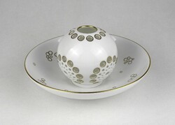 1U216 Herendi fehér porcelán mécses gömb tányérral 19.5 cm