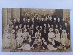 Antik képeslap Bálozók csoportképe 1930 "Levendula" felirattal