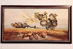 Tóth Rozália.  Nyári délután 80x40 cm