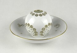1U218 Herendi fehér porcelán mécses gömb tányérral 19.5 cm