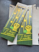 Régi német karácsonyfa dísz, ezüst sztaniol lametta, eredeti csomagolásbsn