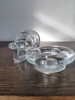 Kosta Boda Ice Glass Bowl with Reindeer Design - Bertil Vallien