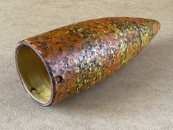 NARANCS SZÍNŰ TÓFEJ, RETRO KERÁMIA VIRÁGTARTÓ LÓGATÓS KASPÓ 24 CM