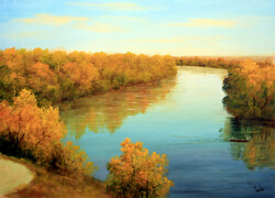 Lantos György: A Tisza Tokajnál 50x70 cm