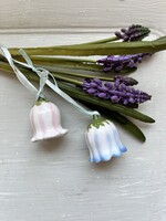 Függeszthető tavaszi virág csengők, harangvirágok porcelánból