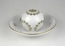 1U217 Herendi fehér porcelán mécses gömb tányérral 19.5 cm