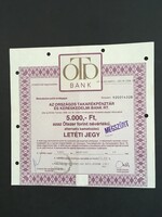 OTP alternatív kamatozású Letéti Jegy 1992.
