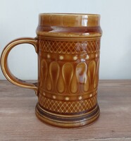 Retro jelzett  Colditz Made in GDR német  barna kerámia sörös korsó