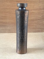 JELZETT DÖMÖTÖR, RETRO RÉZ VÁZA 27.8 CM
