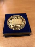 1997. Boldog Új Évet - aranyozott bronz naptár érem PP