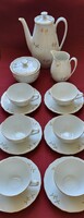 Bohemia csehszlovák porcelán teás kávés készlet csésze csészealj kanna kancsó cukortartó kiöntő
