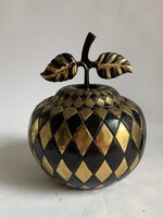 Mid-century réz alma formájú bonbonier cukortartó