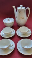 Bohemia csehszlovák porcelán kávés készlet csésze csészealj kanna kancsó cukortartó