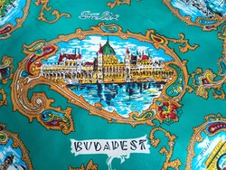 VINTAGE BUDAPEST EMLÉK TÜKÖRSELYEM KENDŐ! 67x63cm