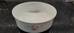 Retro Alföldi porcelán köretes tál 21.5 x 8 cm virágos dekorral