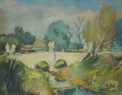 Újhelyi Gábor (1925-2005) : Váci híd nyáron