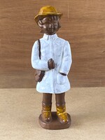 LÁNY DIVATOS RUHÁBAN, NÉMET KERÁMIA SZOBOR  35 CM