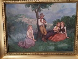 Nagybányai festmény kerettel, 97*74 cm