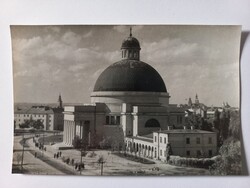 Régi fekete-fehér fotó Székesfehérvár Prohászka Ottokár templom 1960-as évek 14x9,5