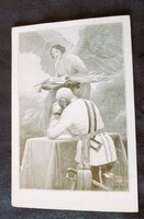 1915 HABSBURG FERENC JÓZSEF MAGYAR KIRÁLY IMA A KATÓNÁKÉRT ALLEGORIKUS EREDETI KORABELI FOTÓ - LAP