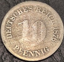 Németország 10 pfennig, 1876. Verdejel "D" – München