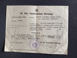 ZA620.4  Levél - M.Kir. Szabadalmi Bíróság - Végzés - találmány bejelentése 1935 Schilling Zoltán