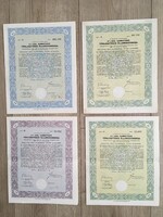 3 %-os Államadóssági Kötvények vegyesen 4 darab 1942.-ből