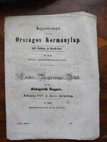 Magyarországot illető Országos Kormánylap 1857. évfolyam, második rész,régi dokumentum