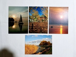 4 db balatonboglári fotós által készített egyedi postatiszta képeslap