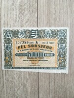 Fél Sorsjegy Főnyeremény 60 000 Forint 1848.-ból