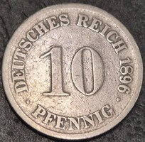 Németország 10 pfennig, 1896. Verdejel "D" – München