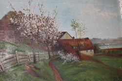 Antik szignált festmény 412