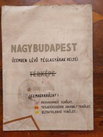 Nagy Budapest üzemben lévő téglagyárainak helyei, nagyméretű térkép