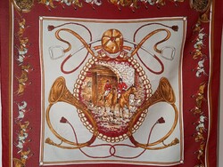 RÓKAVADÁSZAT--VINTAGE LOVAS KENDŐ!73x73cm