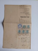 ZA619.16  Régi irat - Tuza József, Bán, Fodor   - Mezőkövesd -  okmánybélyegekkel  1892