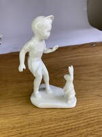 Aquincumi fiú és nyúl fehér húsvéti nyuszi