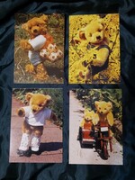 Négy db. képeslap, fotó, Rosewitha Marx teddy sorozatából